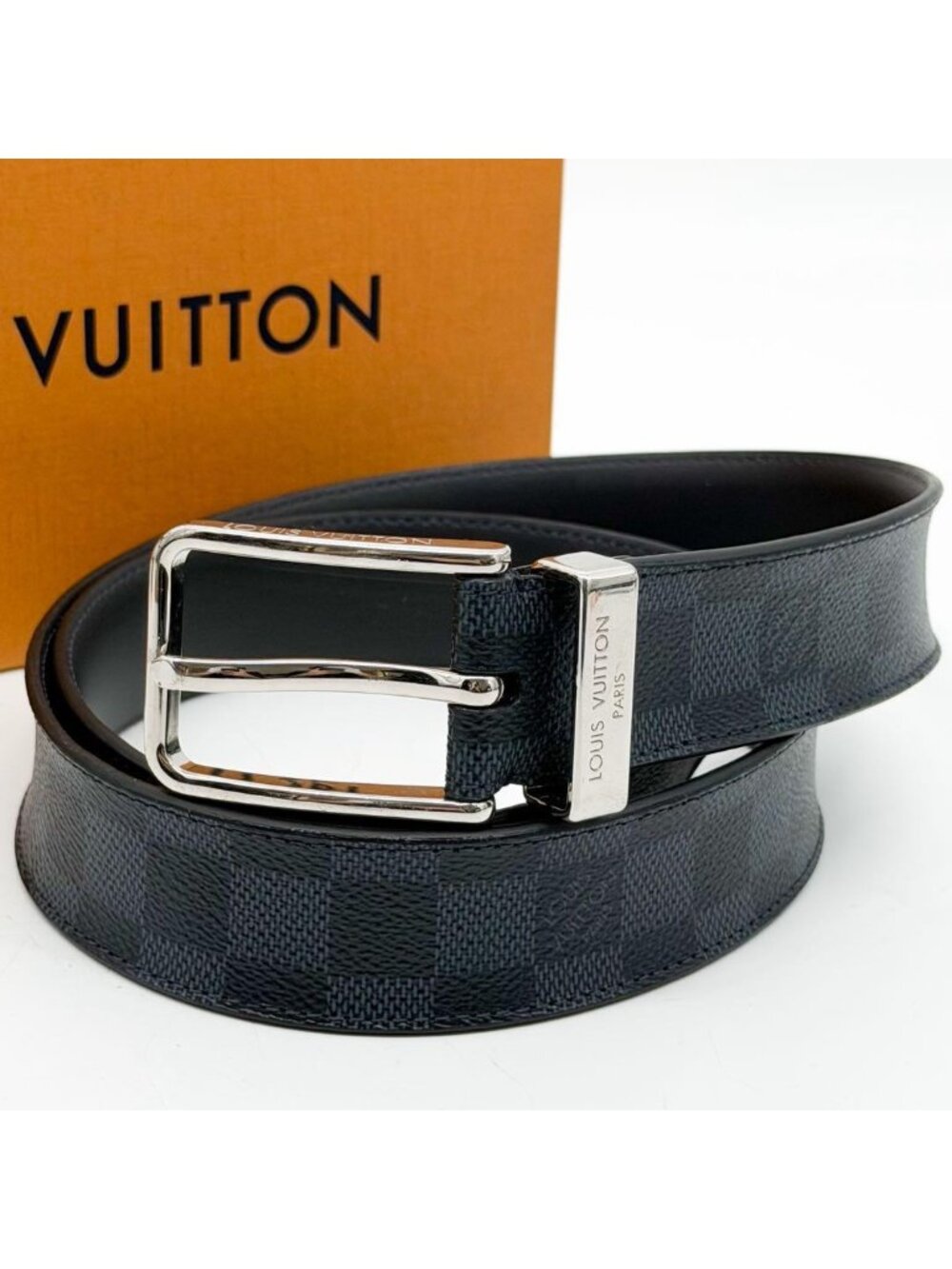 Louis Vuitton Ceinture Pont Neuf Damier Cobalt Graphite Belt